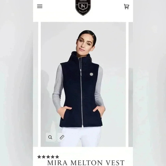 Noel Asmar Equestrian MIRA MELTON Wool Navy Vest Size M - Picture 2 of 5
